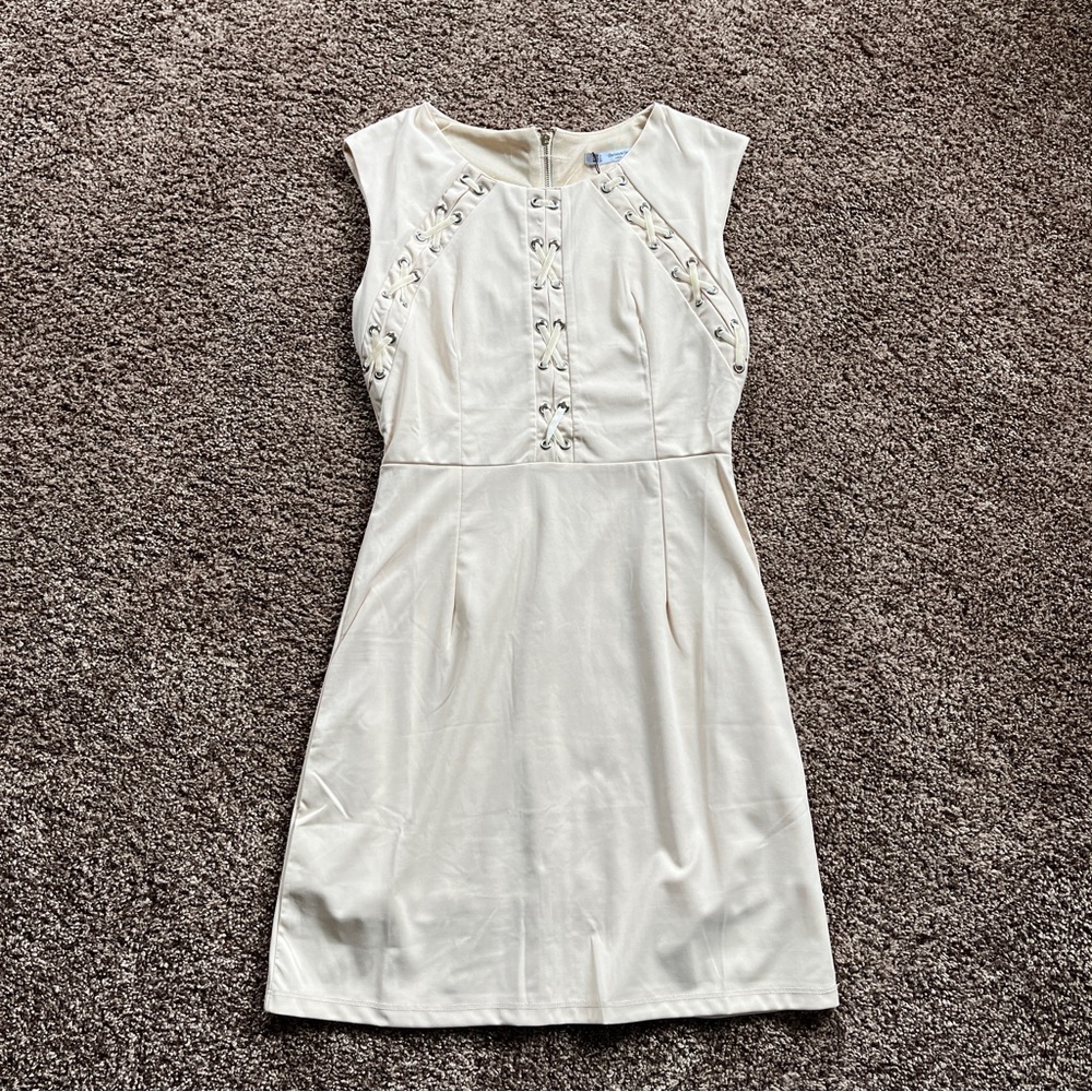 Christy&Co Cream Lace Up Dress
